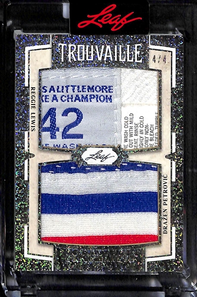 Lot of (3) 2023 Leaf Superlative Basketball Multi Player Patch Cards inc. Duncan/Bryant/Bird/Johnson Quad (#/9), +
